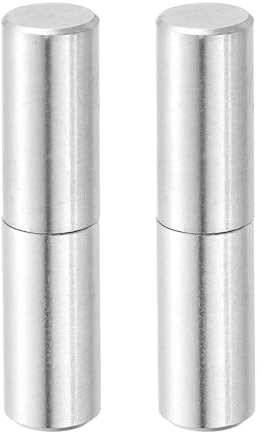 QUARKZMAN 2Pcs 2-3/4 x 5/8 (LxD) Charnières De Baril Détachables Soudables En Acier Inoxydable Pour Porte Battante De Grille Métallique, Rampe De Remorque, Argent