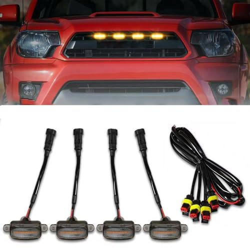 Auto mit Lampe, großvolumiger Lufteinlass für Ford Ranger T9 2023 2024 Wildtrack Sport Xlt Xls Xl Sport, großer Kühlergrill, Außendekoration, Zubehör, A Gelb