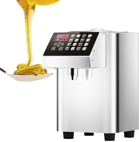Distributeur De Sucre éLectrique Pour Thé Au Lait, Distributeur De Sucre éLectrique Pour Thé Au Lait, Machine à Sirop 8 L En Acier Inoxydable, 16 Boutons De Groupe, Alerte De Niveau De Sirop Bas