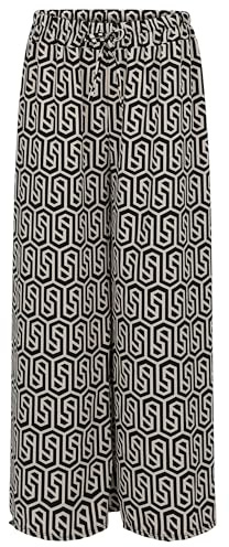 Malito 2306 Pantalon Marlène pour femme, imprimé animal, culotte douce et fluide, pantalon d'été ample, pantalon de loisirs tendance, Blanc rétro, 34-44