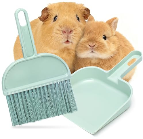 Guinea Pig Cage Cleaner Tool Mini Dustpan and Brush Set for Small Animals/Rabbit/Chinchilla | for Small Animals, Hamster, Chinchilla Accessories,