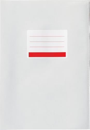 Hefthülle Heftumschlag für Schulhefte Notizbücher Kladden uvm (Weiß, A5 | 5er Pack)