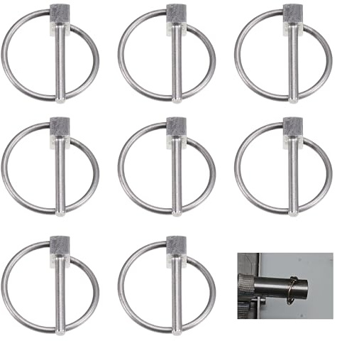 WUISOLQP Assortiment de 8 goupilles pliantes - 3 x 35 mm - En acier inoxydable - Goupille de sécurité rabattable - Pour bateau, vélo, remorque, tracteur