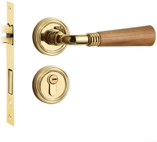 Porte intérieure magnétique silencieuse en alliage de zinc pour chambre à coucher avec finition chromée PVD 135 x 10 cm noyer vintage porte pour serrure (E)