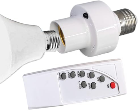 Portalámparas con mando a distancia – Soporte de lámpara inalámbrico inteligente, base de temporizador, adaptador de conversión E27, función de control de iluminación multizona, manejo de techo manos