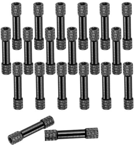 QUARKZMAN 20 Stück Abstandshalter Doppelkopf Säulenspacer M3 x 30mm Schwarz | Gerändelte Aluminium, Für FPV Drohne RC Flugzeug Rennwagen Simracing, Aluminium