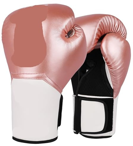 Boxningshandskar 10 396 ml boxningshandskar för vuxna professionell gratis kämpande Taekwondo-utrustning kickboxning sandväska (vit rosa, 8 oz)
