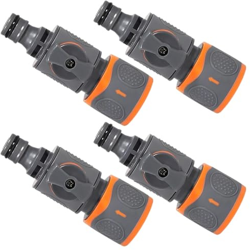Quorumsg 4 Pezzi Raccordo Valvola di Regolazione, Materiale ABS Valvole Regolazione Tubo Giardino, Durevole Raccordo Tubo Acqua Giardino, Connettore con Valvola di Controllo per Giardinaggio