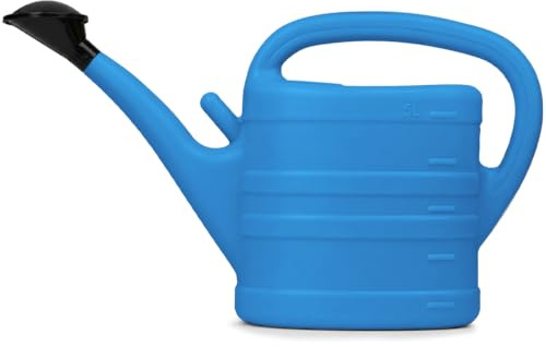GiDeli Regadera de 5 L – Regadera para flores con alcachofa extraíble para plantas de interior, jardín, balcón y terraza – Ideal para flores, hierbas y parterres – Boquilla larga – con escala de