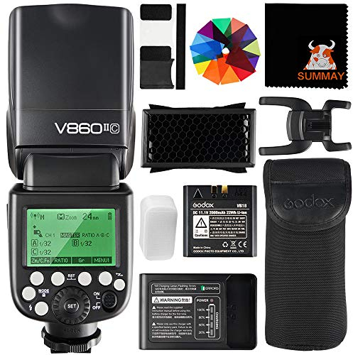 GODOX V860II-C Speedlite HSS 1/8000S GN60 2000mAh Wiederaufladbare Akku TTL Kamera Blitz Blitzgerät für Canon EOS Kameras 6D 7D 50D 60D 1DX 580EX II 5D Mark II III (V860II-C)