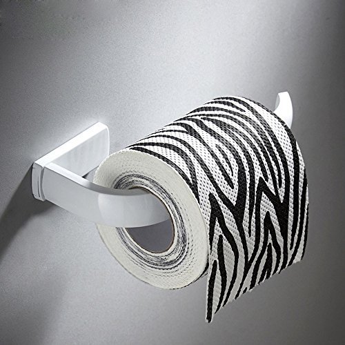 WOMAO Toilettenpapierhalter Weiß Matt Messing Wandmontage Klorollenhalter zum Bohren Unterpuzt Modern WC Papier Halterung