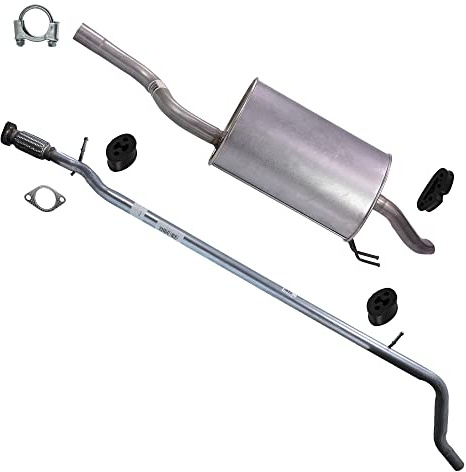 BESTPRICE ATP Conjunto silenciador de escape 1x Tubo delantero, 1x Silenciador