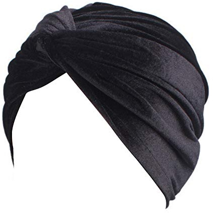 Amorar Chemotherapie Hut, Damen Twist Plissee Haar Wrap Stretch Turban Kopf Wraps Bandanas Chemo Hut Kopfbedeckung, Headwrap Elastic Headwear Samt Kopftuch Hut Beanie für Krebs