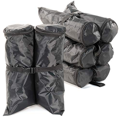 4er Set Pavillon Gewichtsmanschetten Standfuß Beschwerer Beschwerung Halterung Gewichte Sand-Säcke schwarz für Partyzelt Festzelt Gartenzelt befüllbar