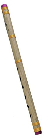 Flûte Bansuri en bambou pour débutants - Clé A - 7 trous - Clarinette à vent en bambou - Instrument de musique Krishna - Cadeau d'anniversaire - 40,6 cm