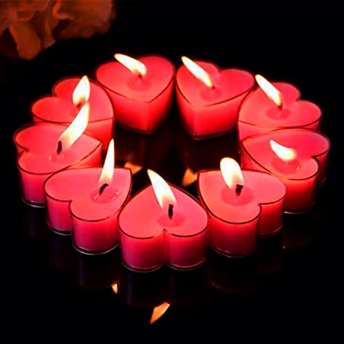 Huifengjie Candele Cuore, Candela Riscaldatore Piatto, Piccole Candele Rosse Profumate, Decorative, per San Valentino, Compleanno, Matrimonio, Festa, Decorazione per la casa