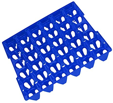 Hztyyier 5 pezzi, vassoio portauovo 30 celle in plastica, organizer per uova, for stoccaggio e trasporto (blu)