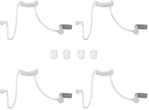 WANGCL 4 tubos acústicos de repuesto para Walkie-talkie con clip de fijación para Retevis Motorola Kenwood Baofeng con clip de seguridad