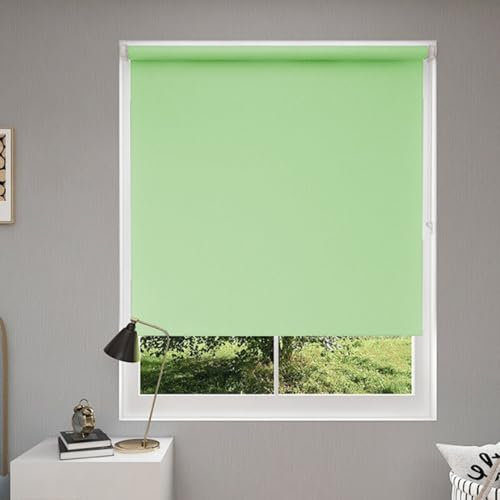 Ohne Bohren Duo Rollos 85 x 90 cm Ohne Bohren verdunkelnd, Verdunklungsrollo/Springrollo, Doppelrollo für Fenster Verdunkelungsrollo, für Alle Fenster ohne Bohren, Zart Grün