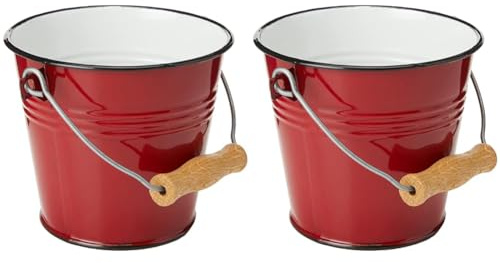 Ibili Allzweck Eimer Roja 1,5 l in rot, Holz, 14 x 14 x 20 cm (Packung mit 2)