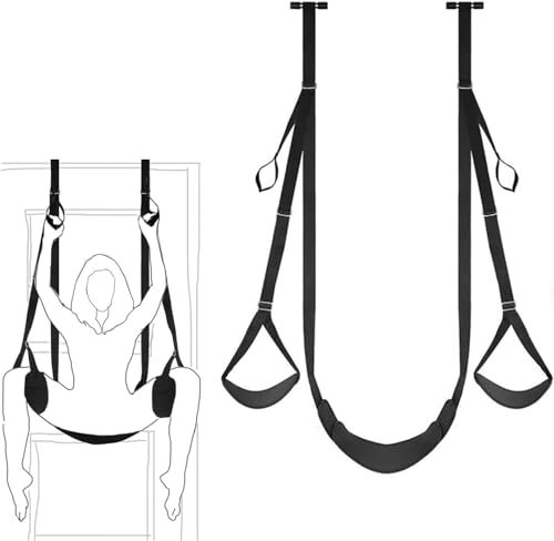 Premium Liebesschaukel Sexschaukel speziell extra robus Deluxe Set breit & bequem gepolstert mit Sitz für Paare bis zu 100kg, Sex Schaukel auch für Tür ohne Bohren