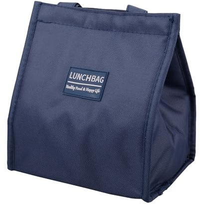 Rumyve Portable Lunch Box Bags,Simple Insulated Lunch Boxes,Leak-Proof Lunch Cooler Bags for School Work Trips(Dark Blue)