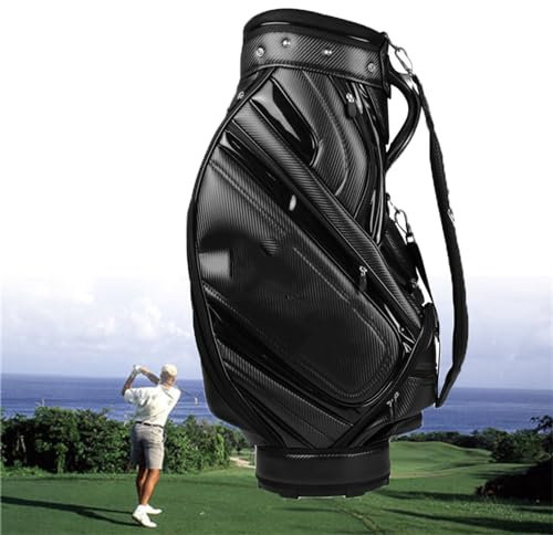 Golf-Trolley-Tasche, wasserdicht und mit Schiebewagen kompatibel, Golftasche mit viel Stauraum, PU-Premium-Golf-Standbag-Organizer, Aufbewahrungsausrüstung für Golf-Zubehör, Herren und Damen