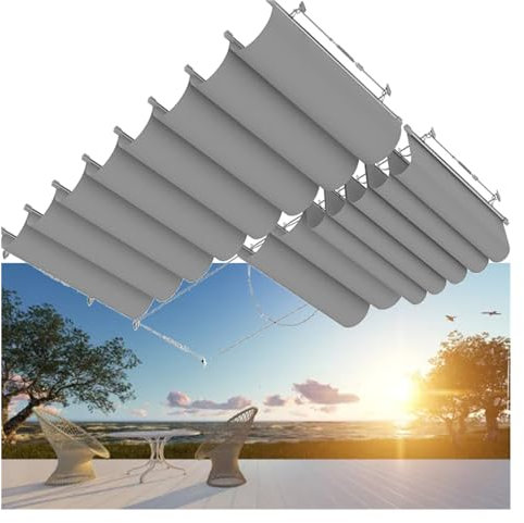 XILYZMO Retrattile Onda Vele Ombra, All'aperto Impermeabile Vela Ombreggiante, Sostituzione Baldacchino Diapositiva Coperture Parasole, Palo Alluminio A Forma U Onda Sole(3x10m)