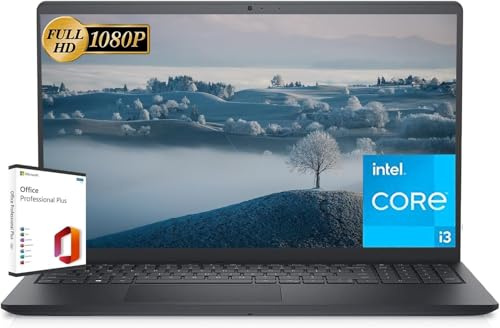 Dell Newest Inspiron 15 Business Laptop - with Microsoft Office Lifetime License, 15.6 FHD Display, Intel 6-Core i3-1215U (up to 4.4GHz), 16GB RAM, 512GB SSD, Wi-Fi, Bluetooth, HDMI, Windows 11 Home