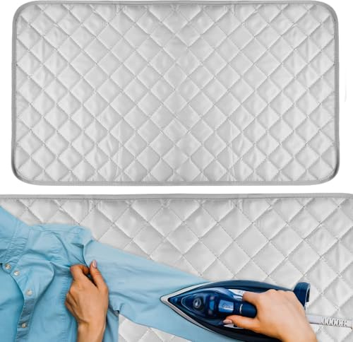 Ironing Mat,Foldable Portable Travel Iron Mat,Lightweight Iron Mat,Ironing Pad for Steam Pressing on Tabletop & Bed,Tabletop Ironing Boards with Heat and Moisture for Travel & Business Trips
