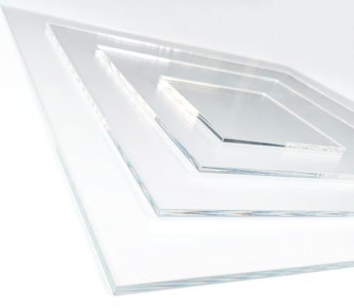 Plaque de Plastique Transparent 50 x 70 cm. Epaisseur 1mm. Plaque Verre Acrylique Transparent. Feuille Plastique Rigide.