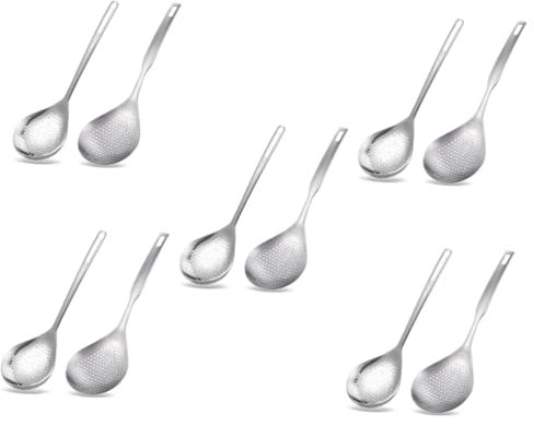 Alipis 10 Pezzi Colapasta Di Mestolo Schiumarola Da Cucina Colino Ragno Cucchiaio Mestoli Forati Per Cucinare Cucchiaio Scolapasta Filtro Per Drenare Acciaio Inossidabile 304 Silver