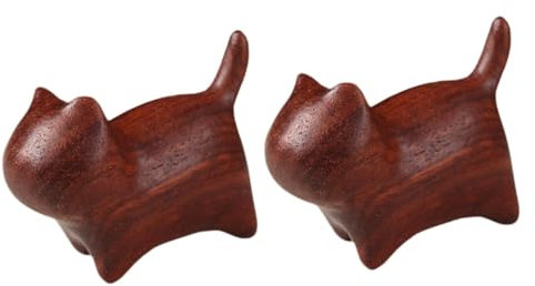 Cabilock 2st Tsundere Katzenverzierung Kätzchen-tierskulptur Katzenskulptur Miniaturtiere Katzenfiguren Spielzeug Glückliche Skulptur Schneekugel Figur Selber Machen Miniaturen Sandelholz