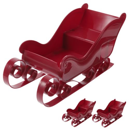 HOLIDYOYO 3stücke Weihnachts-Schlitten Dekoration Für Tisch Festliche Santa Sleigh Ornamente Aufhängen Am Weihnachtsbaum Für Feiern Und Foto-Requisiten