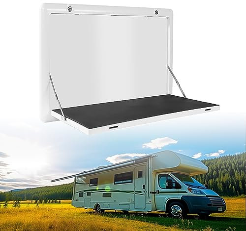 Klapptisch für Wohnmobile, Picknick-Klapptisch zur Wandmontage, klappbarer Wandtisch für Wohnmobile mit LED-Leuchten, schwebender Wandtisch aus Aluminiumlegierung, wandmontierte Tische für C