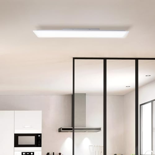 Lightbox Basic LED Aufbaupaneel | 100 x 25 cm | zeitloses Wand- & | Basic LED Aufbaupaneel | 100 x 25 cm | zeitloses Wand- & Deckenpanel mit weißem Rahmen & neutralweißer Lichtfarbe (4000 K) |