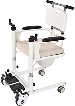 Multifunktionaler Patientenlift-Rollstuhl für zu Hause, manueller Lift-Transfer-Lifter, Nachttisch-Duschstuhl mit Toiletteneimer, Transfer-Pflegerollstuhl, Patientenlift-Hilfe für ältere Menschen, 2