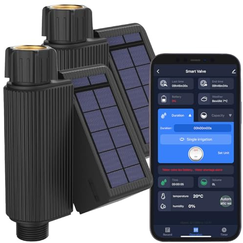 Royal Gardineer Smart Home Bewässerung: 2er-Set WLAN-Bewässerungscomputer, Solarpanel, BT-Gateway, App, IP65 (Gartenbewässerung Computer, Bewässerungssysteme WLAN, Panel)