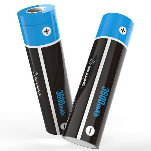 3.7 Volt Rechargeable Battery, 2 Pack 3600Mah NiMH Battery High Power Lasting Long for Headlamp, LED Flashlight, Solar Light, Electronic Devices etc.ZXB
