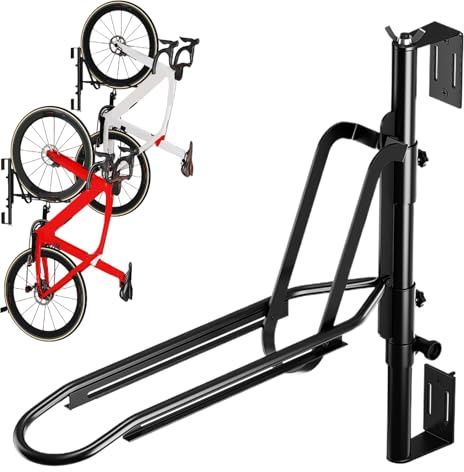 Flkiglm Soporte de pared para bicicletas – Soporte para bicicletas para montaje en pared, soporte plegable de altura ajustable para sótano, garaje, apartamento, jardín, casa, taller, interior