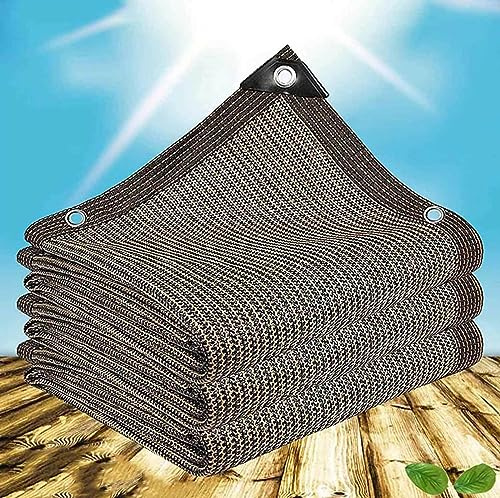 Red de sombra transpirable, tela de malla de 4 x 8 m para patio, jardín, balcón, invernadero, piscina, protección UV, color marrón, cubierta de toldo para exteriores