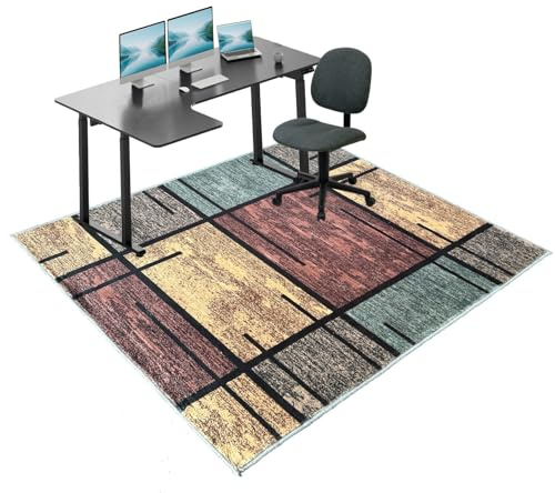 Tapete para Silla Oficina, Protector Suelo Antideslizante para Silla de Escritorio, 70 x 100 cm Alfombrilla para Silla de Gaming, Protector Suelo Silla Ruedas para parqué y Suelos Duros Resistente