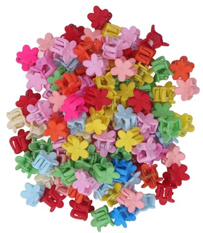 TOPINCN 100-teiliges Mini-Haarspangen-Set, Wunderschön Gearbeitete Blumen-Haarklammern für Mädchen, Zum Organisieren und Dekorieren von Frisuren, Geeignet für Mädchen