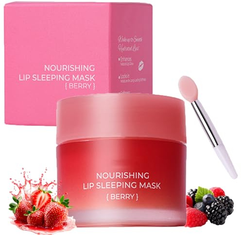 Lip Sleeping Mask Overnight Lip Skincare - Lip Moisturiser Lip Mask for Dry Cracked Peeling Lips, Fades Lip Lines & Repairs Chapped Lips, Non-Greasy Lip Balm for Daily Use Lip Care