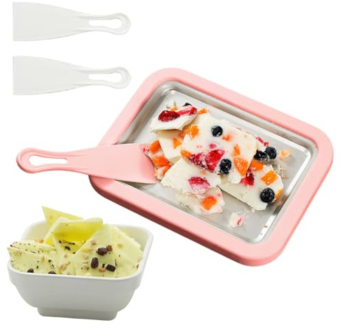 Vassoio Per Arrotolato - Acciaio Inossidabile ABS PP | Macchina Per Il | Vassoio Per Panini Yogurt Fatto In Casa | Macchina Per Gelati Istantanei Con 2 Spatole Per La Casa, Piastra