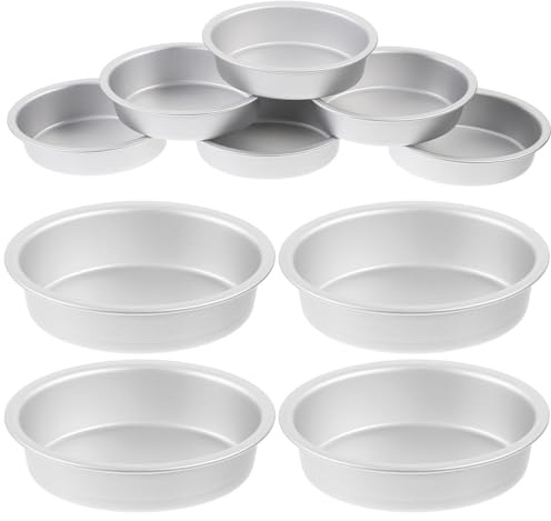 FOMIYES Molde para Tartas Ovalado Pequeño de Aluminio Antiadherente, Juego de 10 Moldes Metálicos para Hornear Pasteles y Tartas de Queso, Apto para Horno Doméstico y Profesional