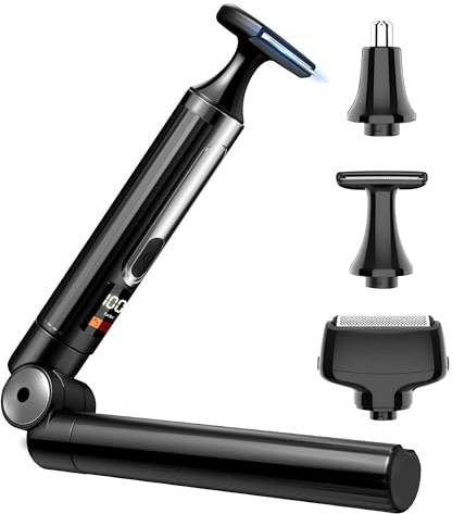 NUBACK Rückenrasierer Herren, 3 in 1 Mens Rasierer Herren, Trimmer for Herren mit Faltbarem Griff, Mens Back Shaver Elektrisch, Bodygroom Herren Sets with Wider Blade,Geschenk Mann