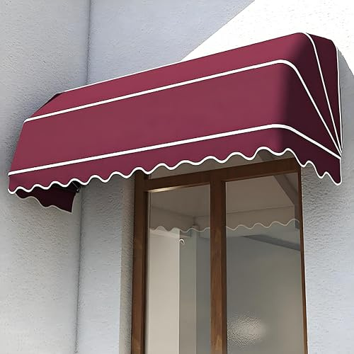Toldo retráctil, toldo curvado francés para puerta y ventana, protección UV y lluvia, refugio plegable para exteriores para cafeterías y restaurantes