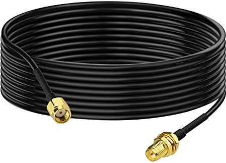 Bingfu RP-SMA Male to RP-SMA Female Bulkhead Mount RG174 WiFi Aerial Antenna Extension Coaxial Cable 3meter/9.84ft for Wireless Mini PCI Express PCIE Network Card USB WiFi Adapter WiFi Router Camera