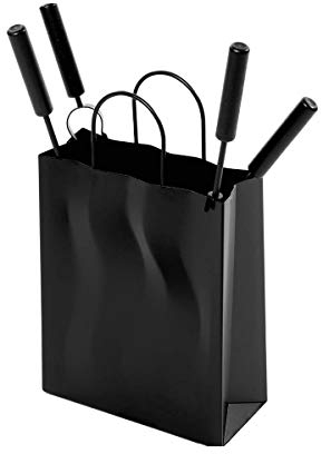 Kaminbesteck 3-tlg. Tasche Metall, schwarz beschichtet B/H/T 28/50/13 cm